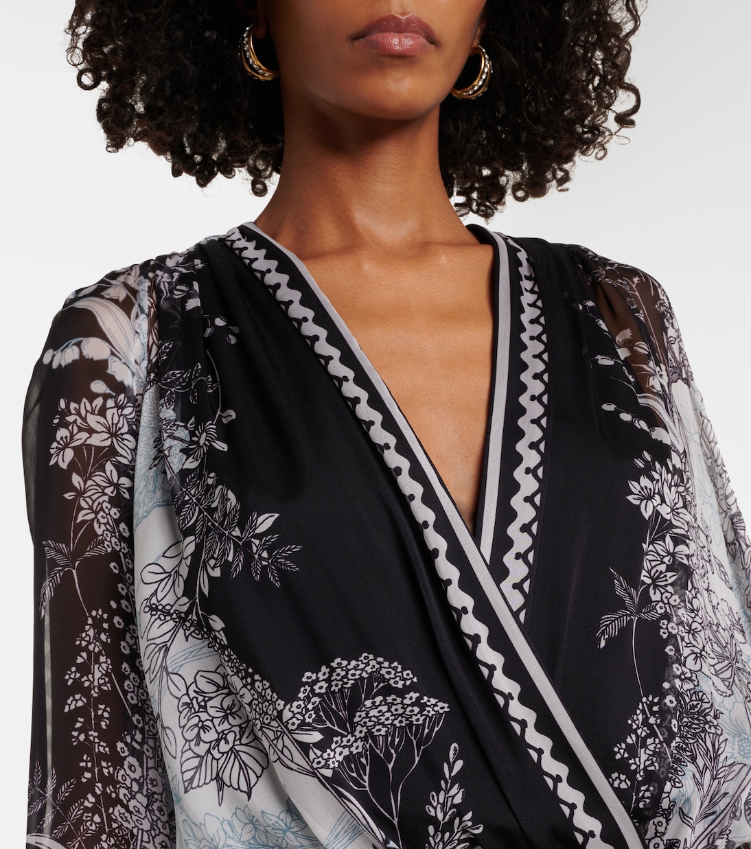 Blusa in chiffon di seta con stampa | Elie Saab