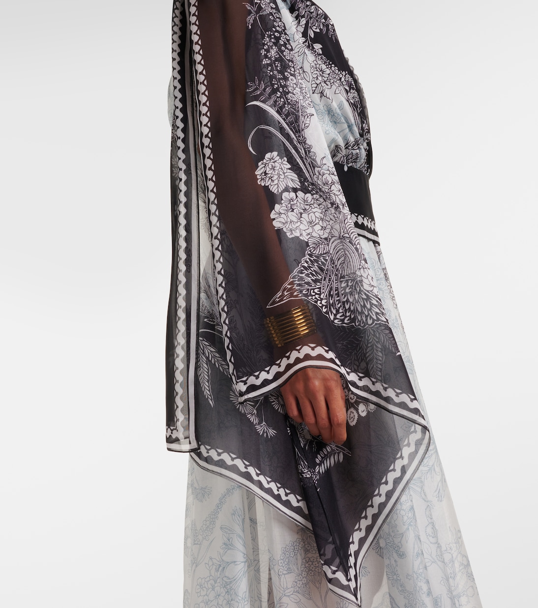 Blusa in chiffon di seta con stampa | Elie Saab