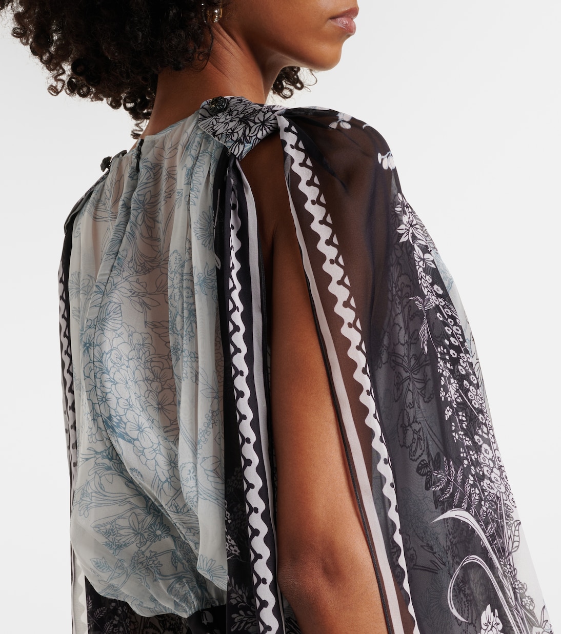 Blusa in chiffon di seta con stampa | Elie Saab