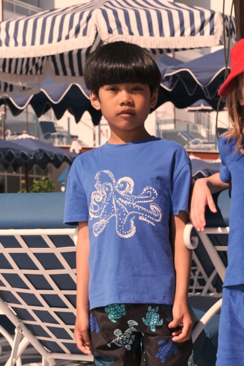 T-shirt Gabin in jersey di cotone con stampa | Vilebrequin Kids