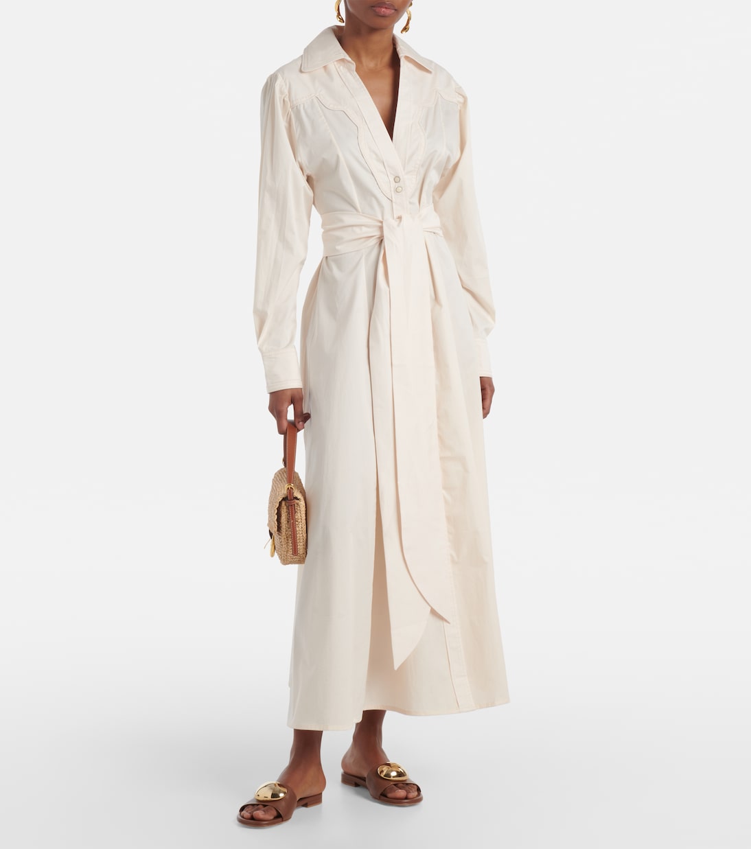 Vela De Cruz cotton-blend poplin wrap dress | Johanna Ortiz