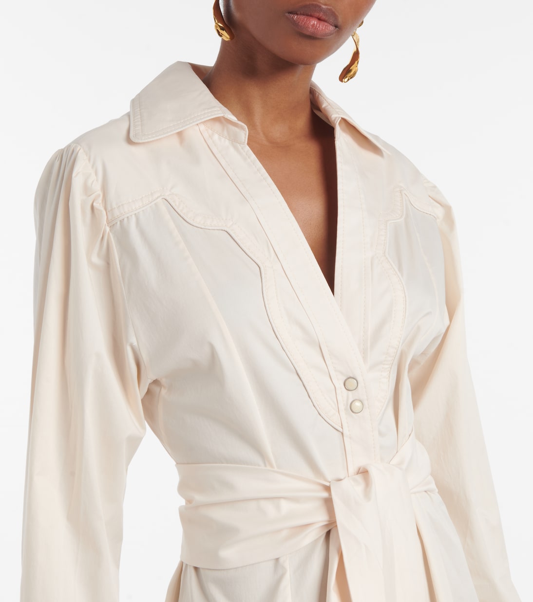Vela De Cruz cotton-blend poplin wrap dress | Johanna Ortiz