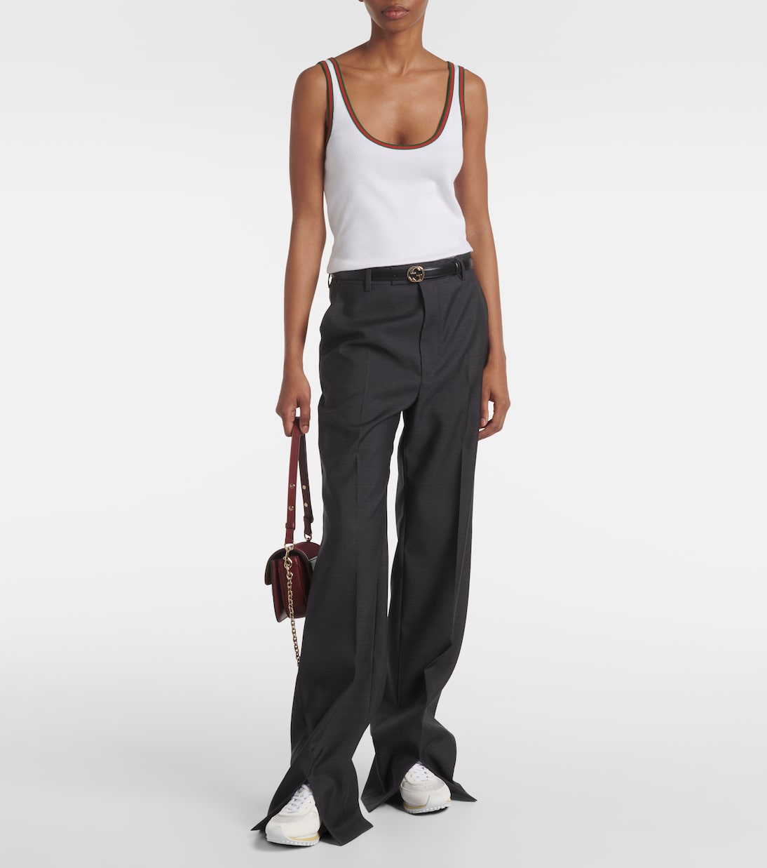 Sneakers Web Stripe mit Veloursleder | Gucci