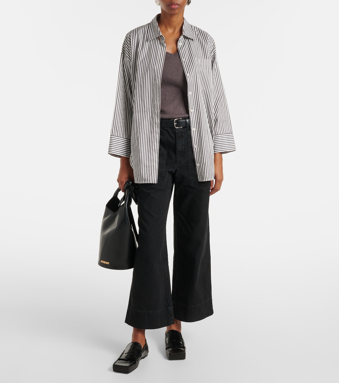 Pantaloni a gamba larga in canvas | Velvet