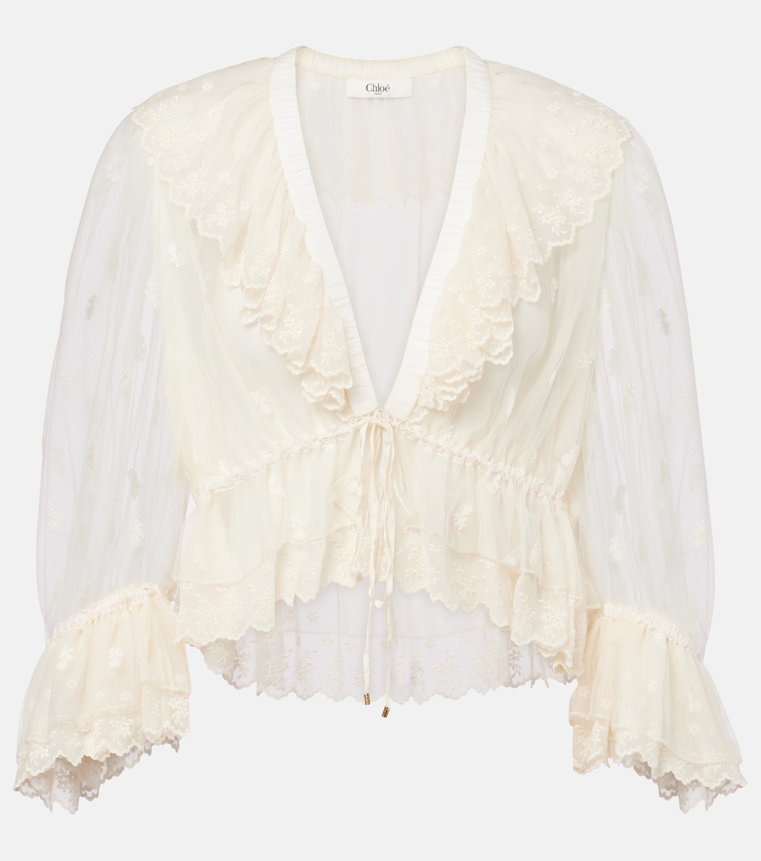Bestickte Bluse aus Spitze | Chloé