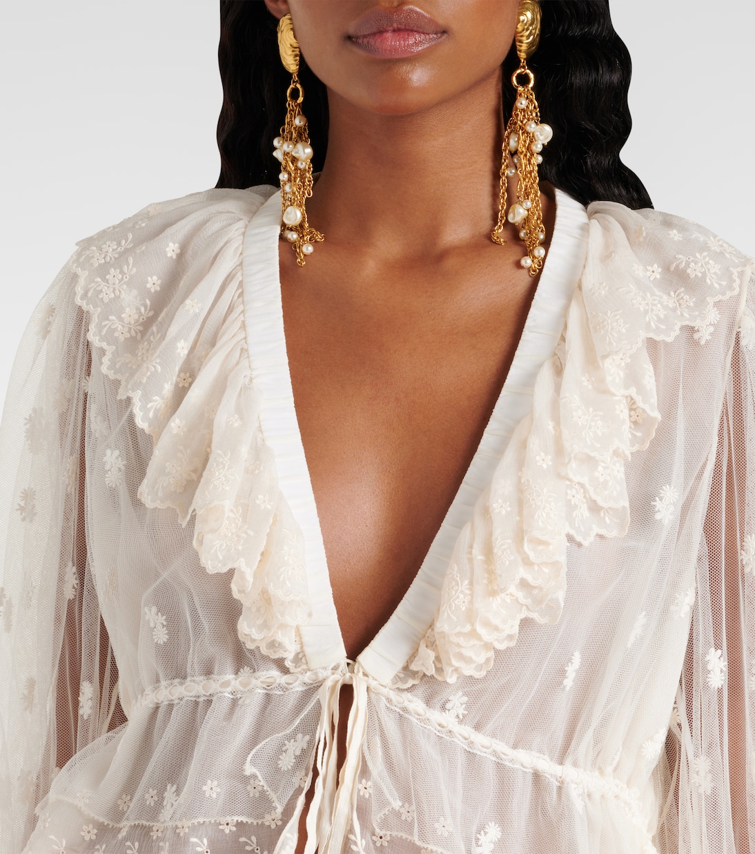 Bestickte Bluse aus Spitze | Chloé