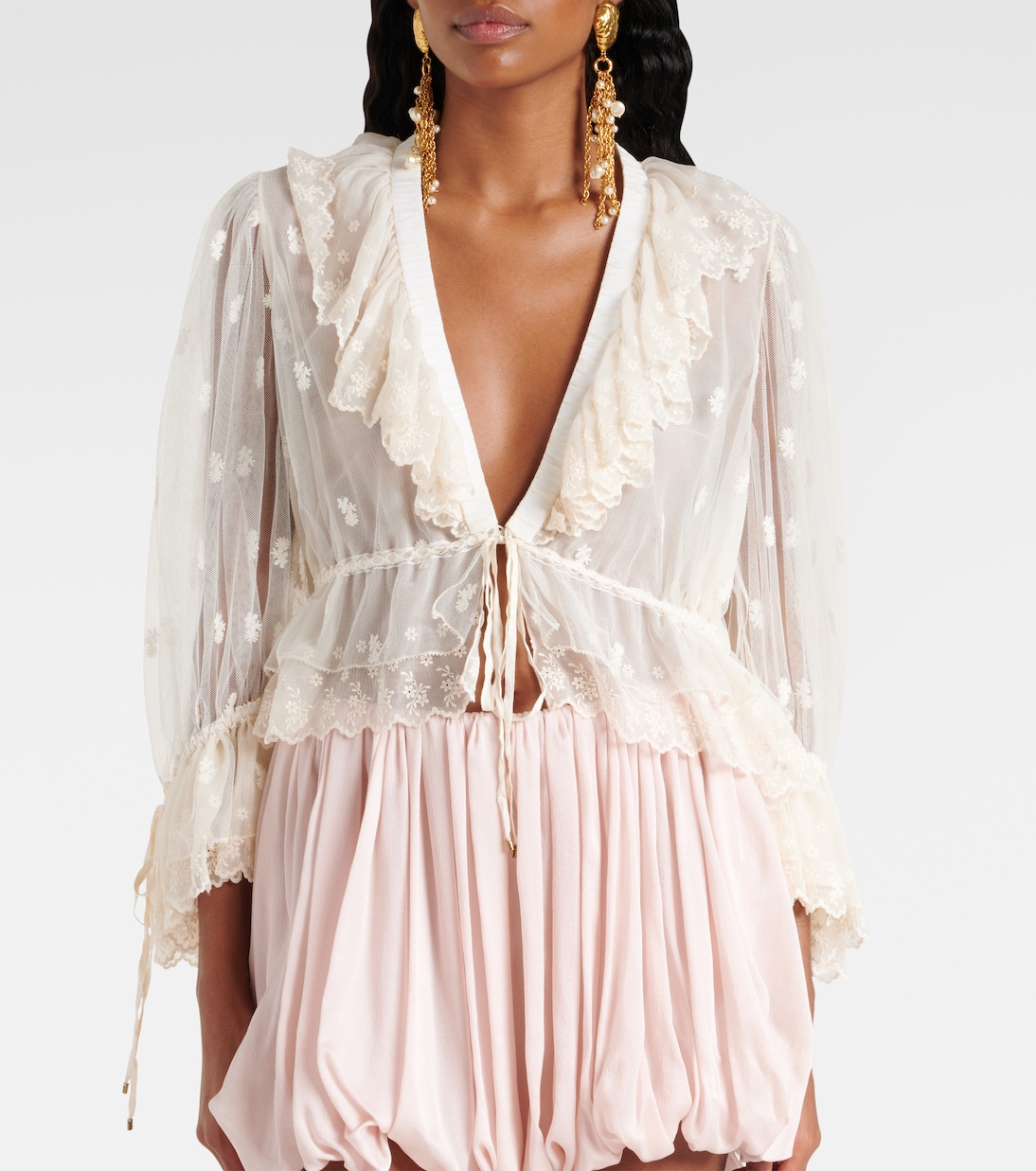 Bestickte Bluse aus Spitze | Chloé