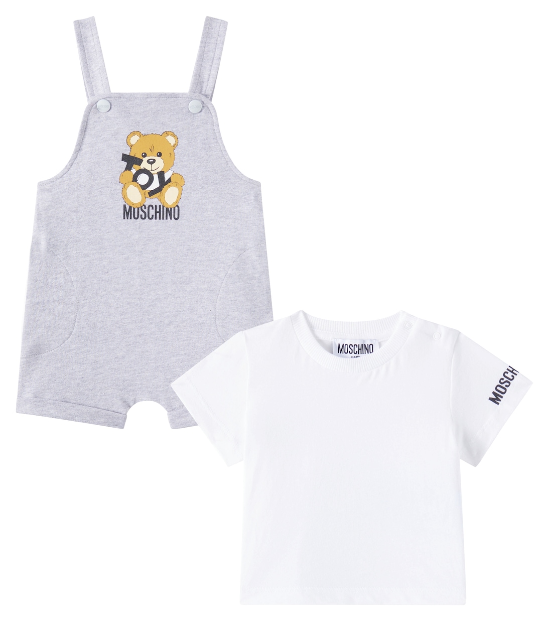 Bebé - set Teddy de camiseta y peto | Moschino Kids