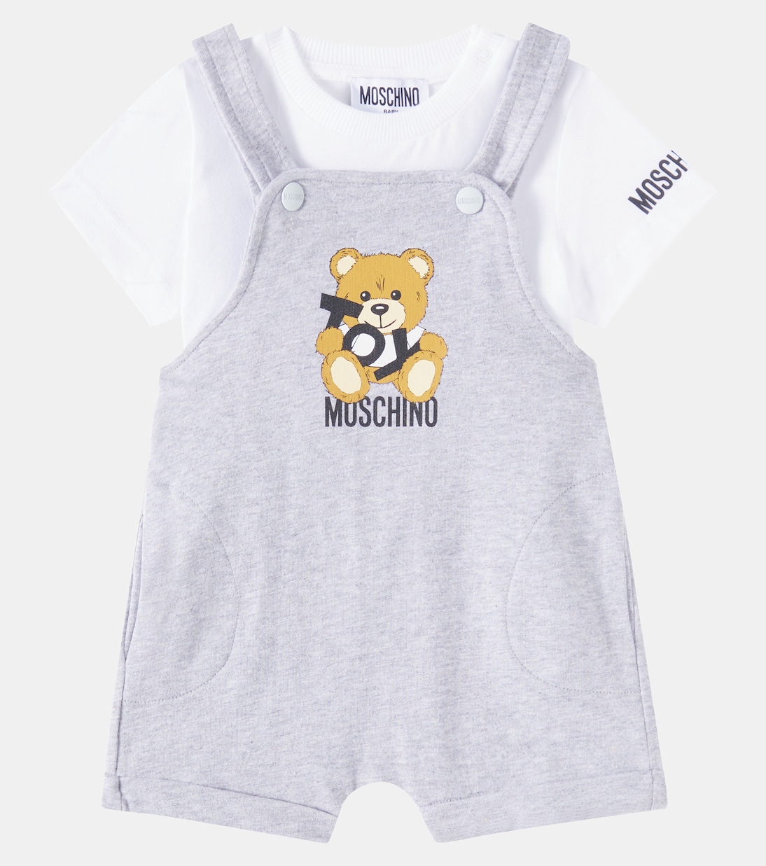 Bebé - set Teddy de camiseta y peto | Moschino Kids