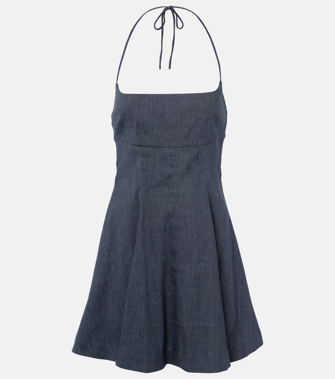 Abito corto Leone in denim di misto lino | Staud