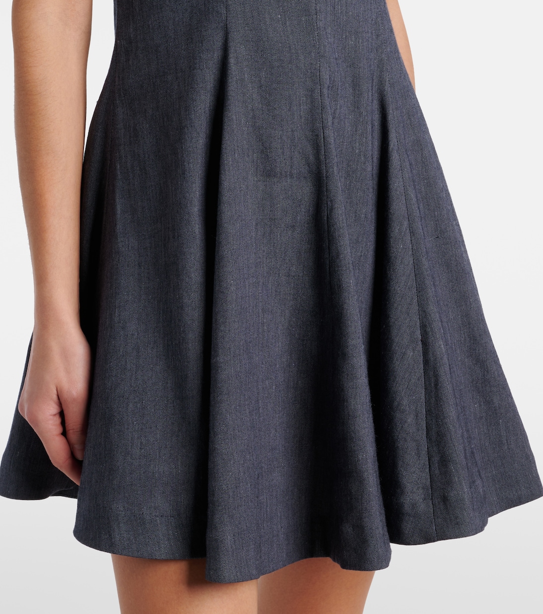 Abito corto Leone in denim di misto lino | Staud