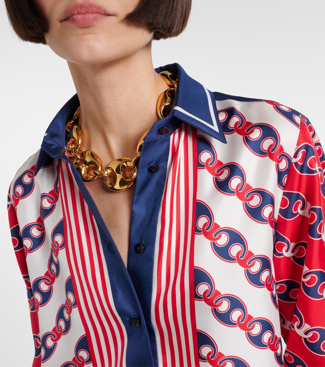 Printed silk satin shirt | Gucci