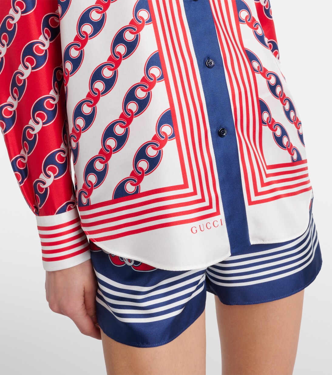 Printed silk satin shirt | Gucci