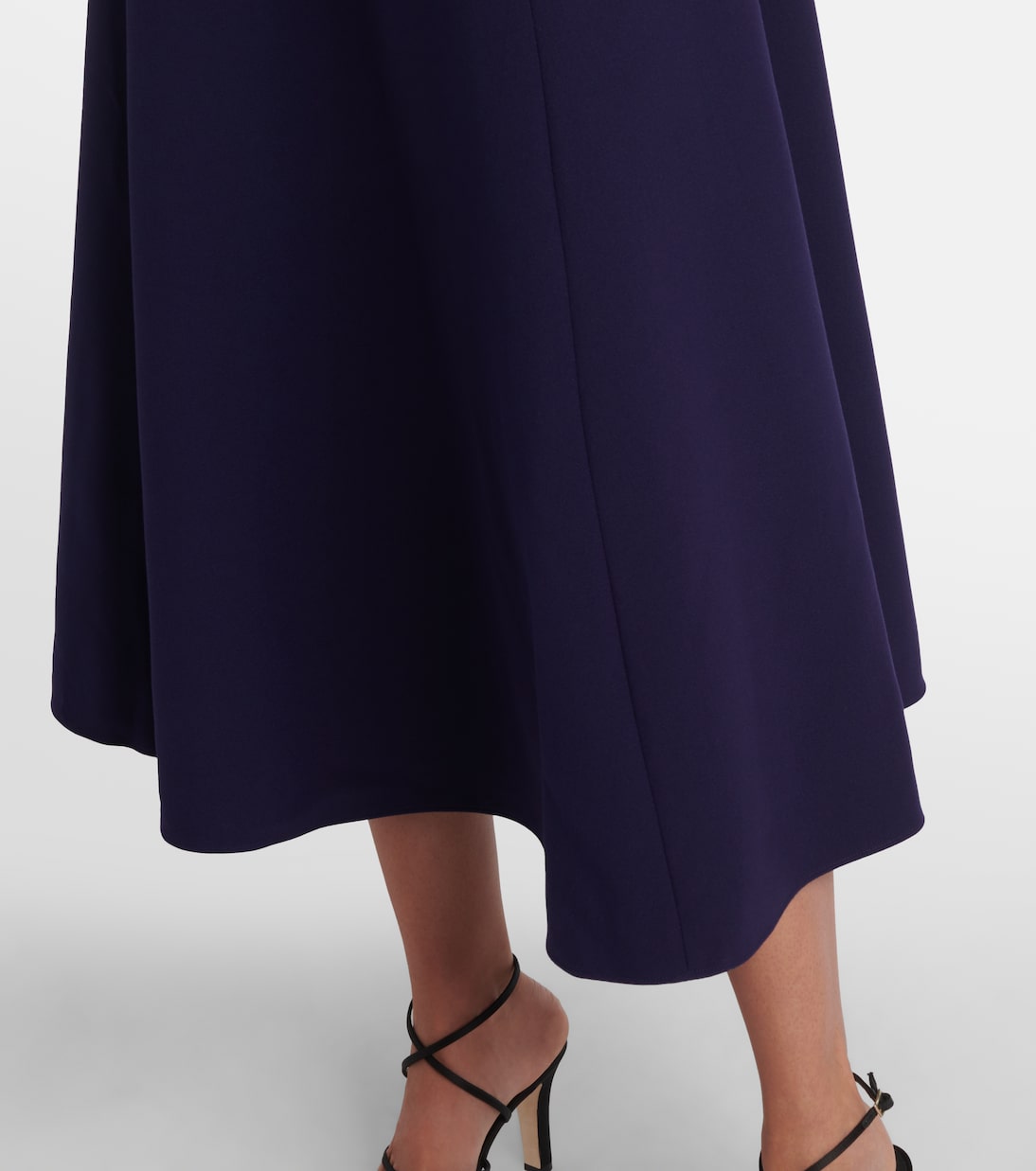 Asymmetric belted crêpe midi dress | Roland Mouret