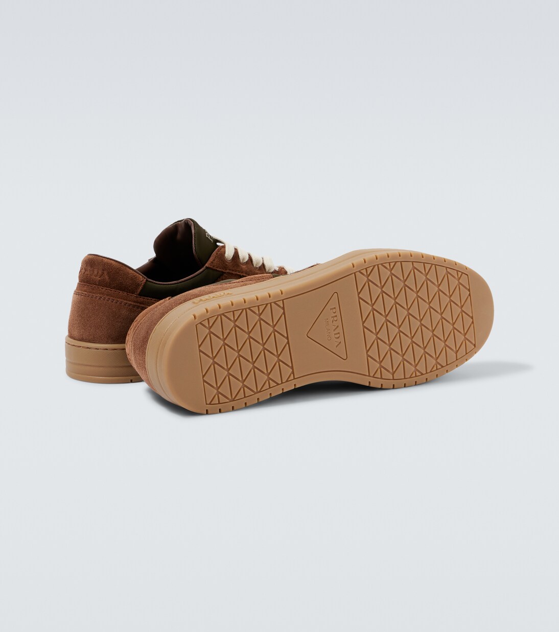 Re-Nylon suede-trimmed sneakers | Prada