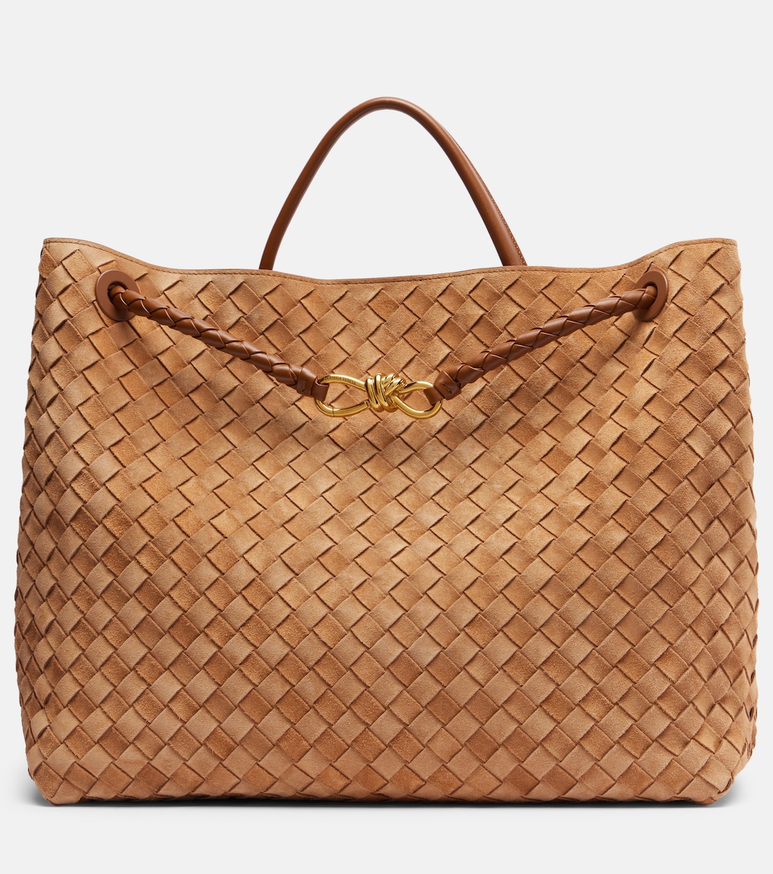 Andiamo 인트레치아토 라지 스웨이드 토트 백 | Bottega Veneta