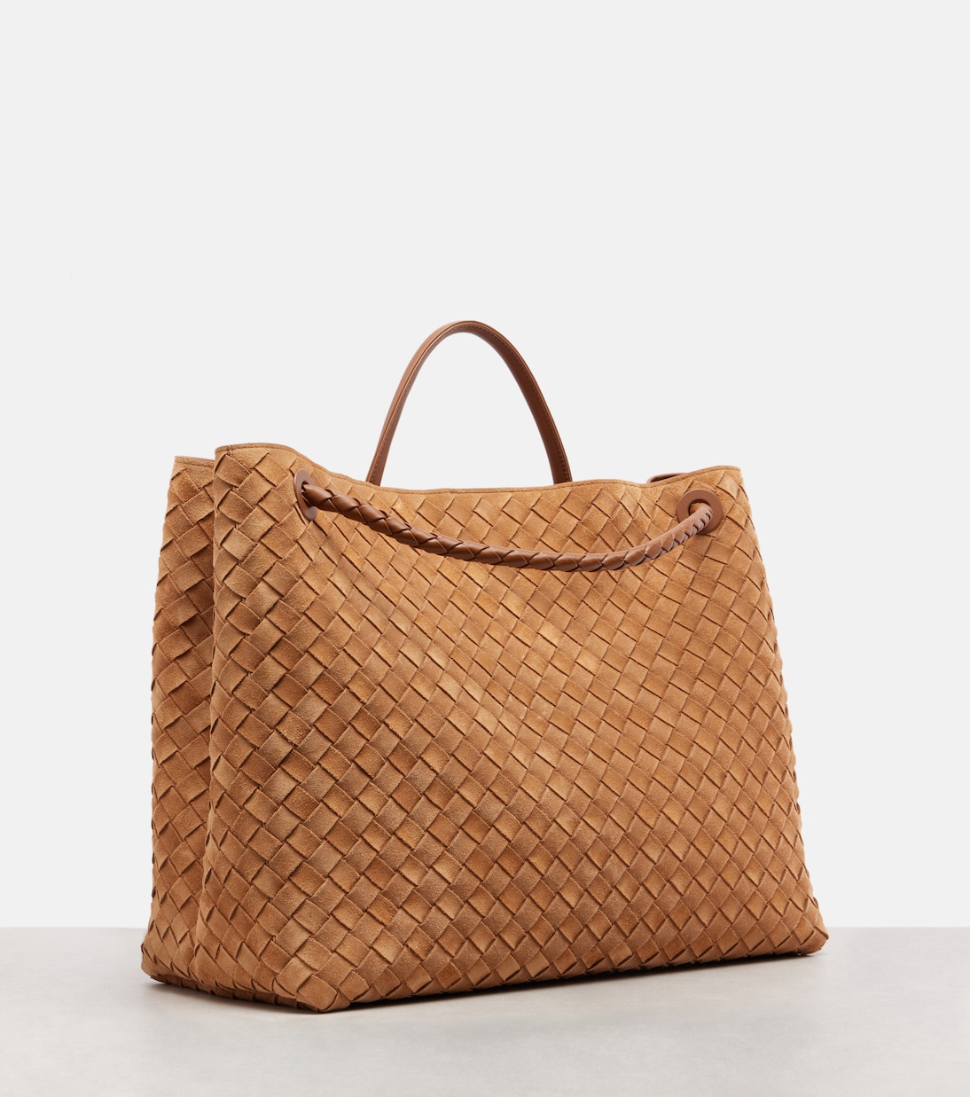 Andiamo 인트레치아토 라지 스웨이드 토트 백 | Bottega Veneta