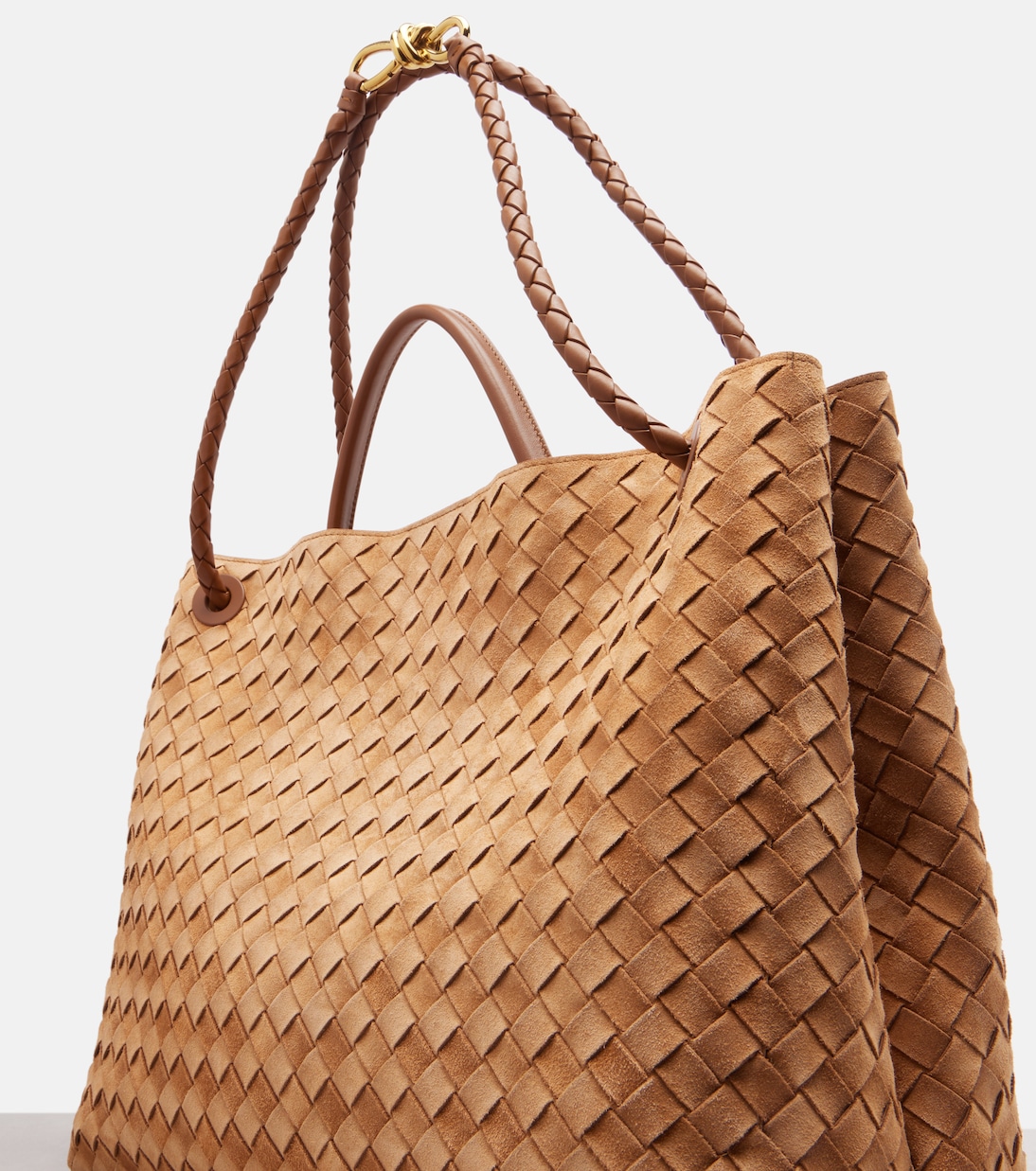 Andiamo 인트레치아토 라지 스웨이드 토트 백 | Bottega Veneta