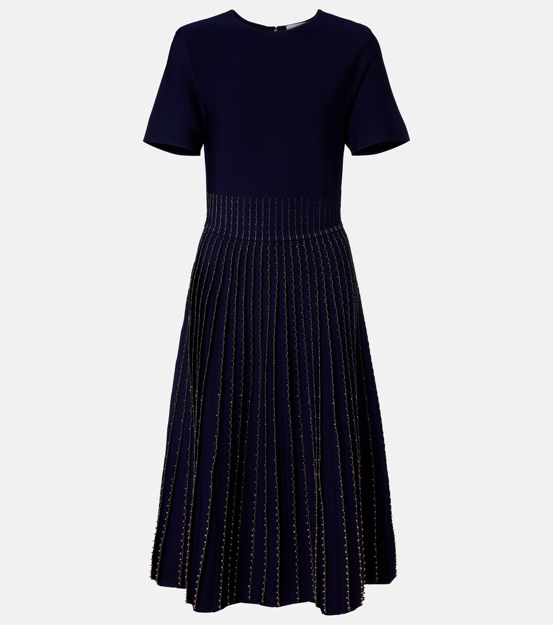 Beaded knitted pleated midi dress | Carolina Herrera
