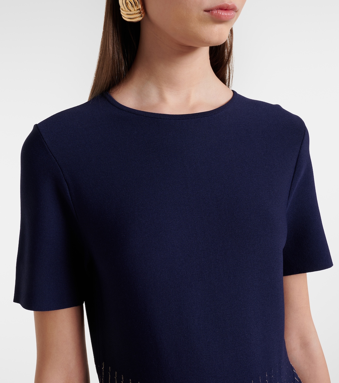 Beaded knitted pleated midi dress | Carolina Herrera