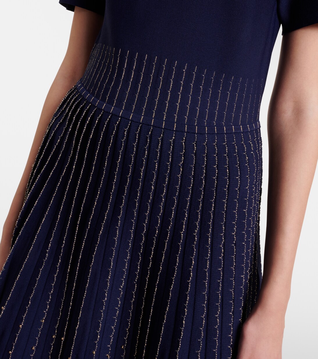 Beaded knitted pleated midi dress | Carolina Herrera