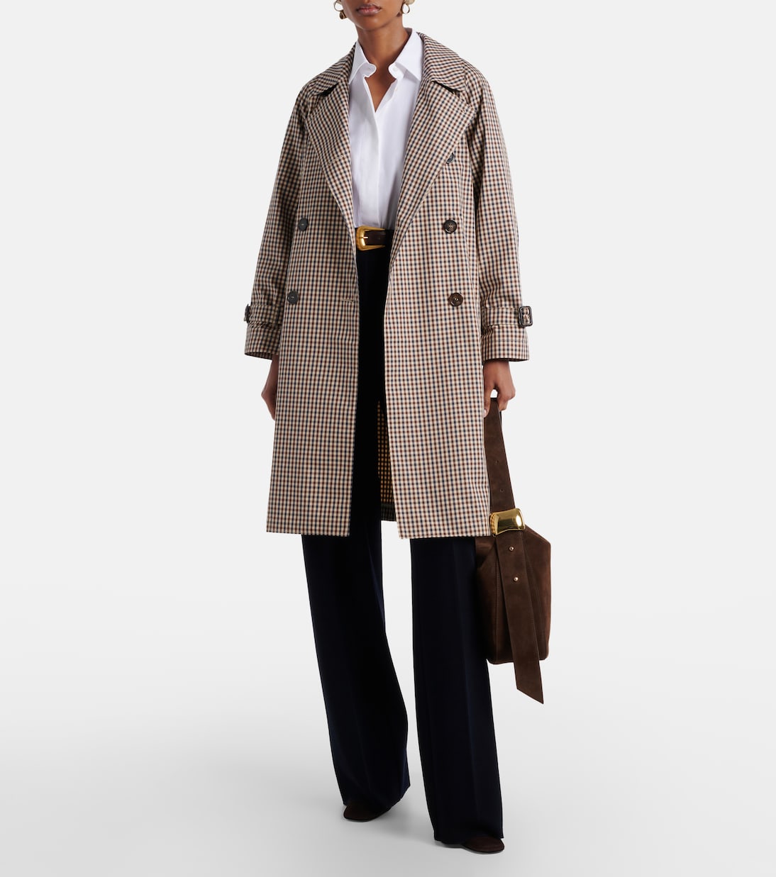 Fate gingham cotton-blend trench coat | Max Mara