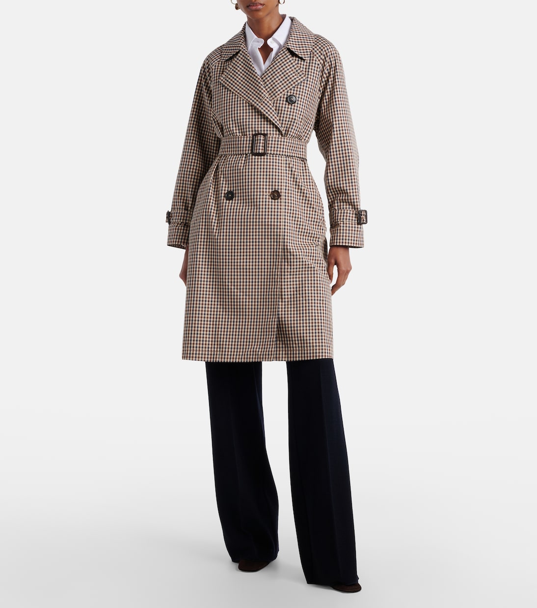 Fate gingham cotton-blend trench coat | Max Mara