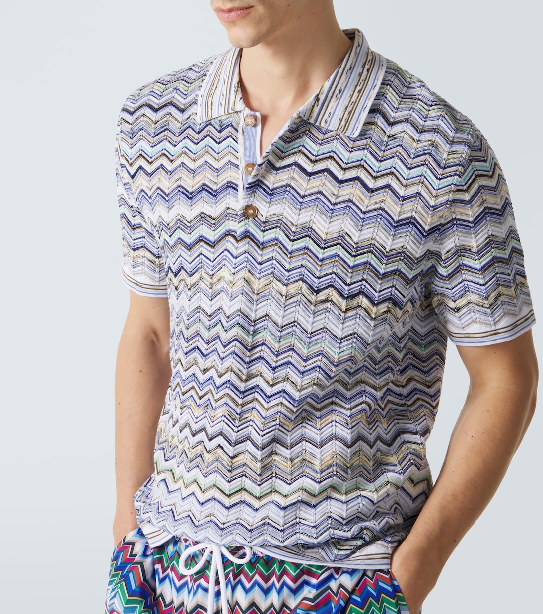 Zigzag cotton polo shirt | Missoni