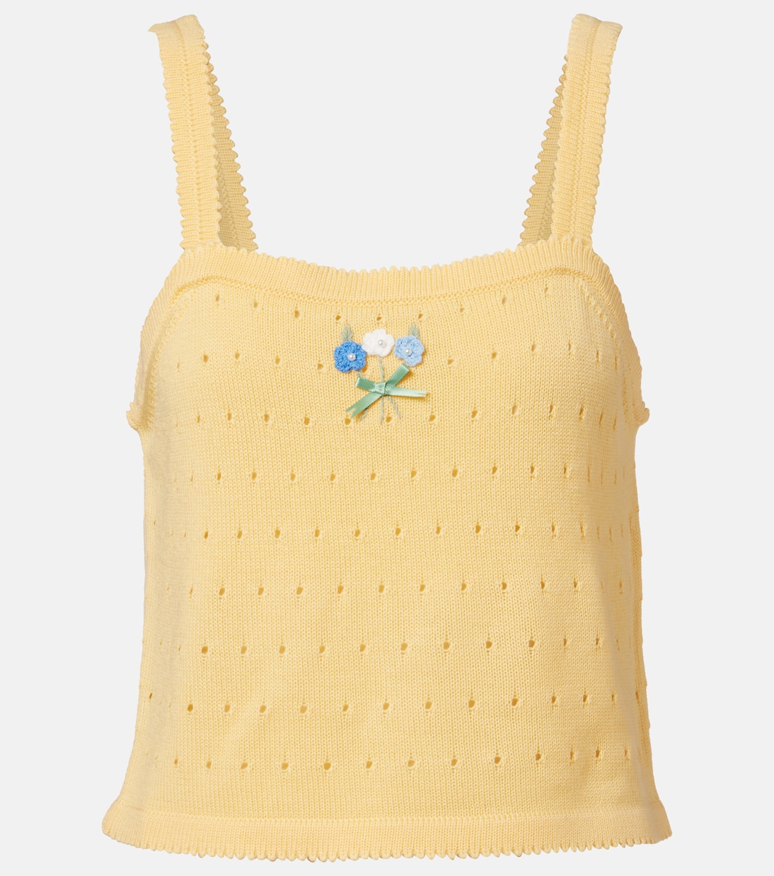 Perla embroidered pointelle wool tank top | Rixo