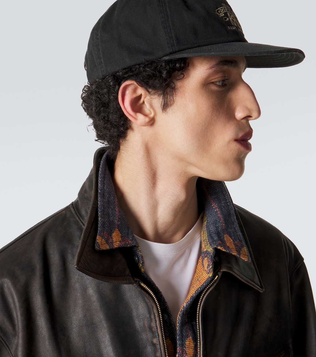 Baseballcap aus Twill mit Leder | RRL