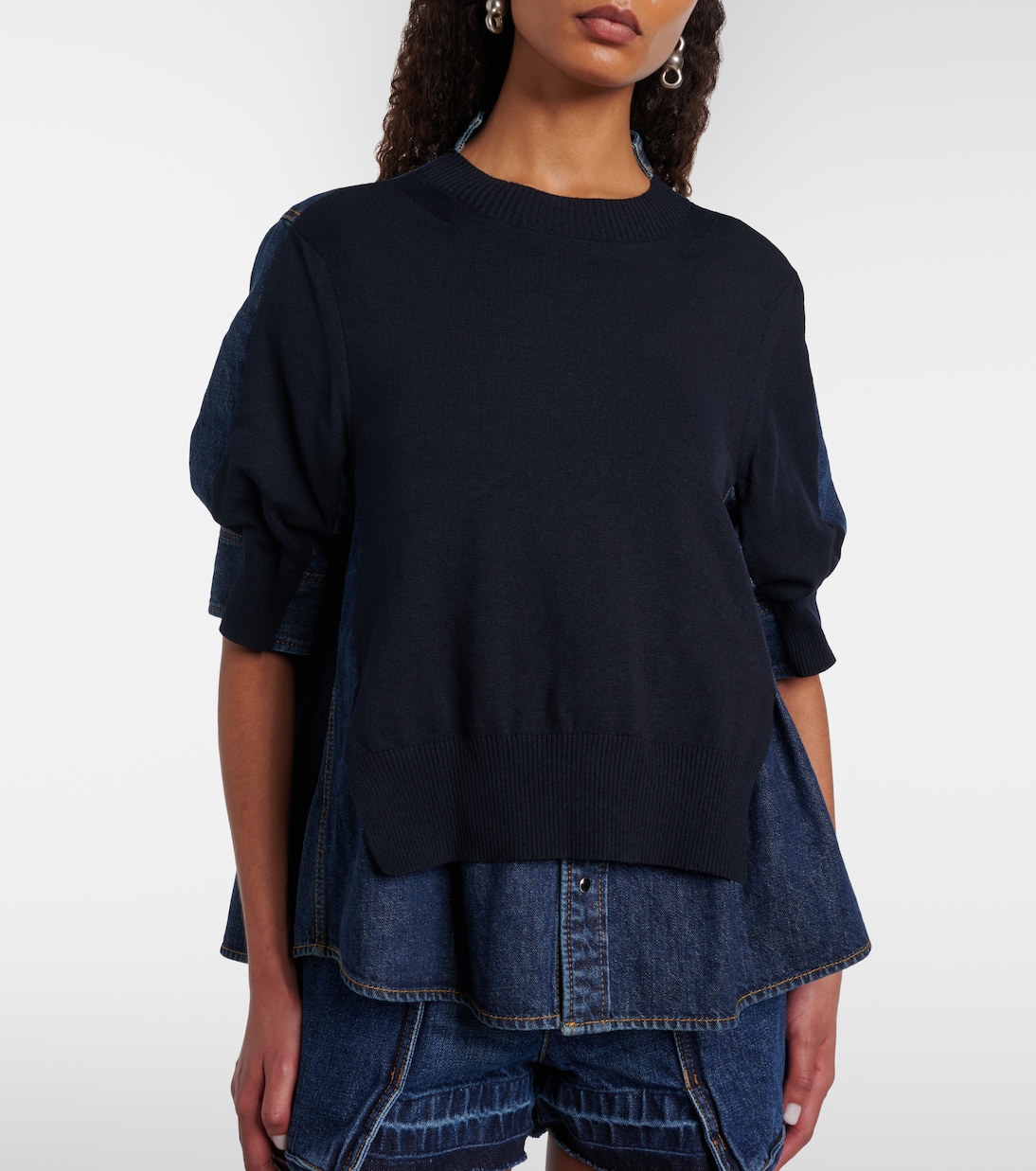 Layered denim shirt | Sacai