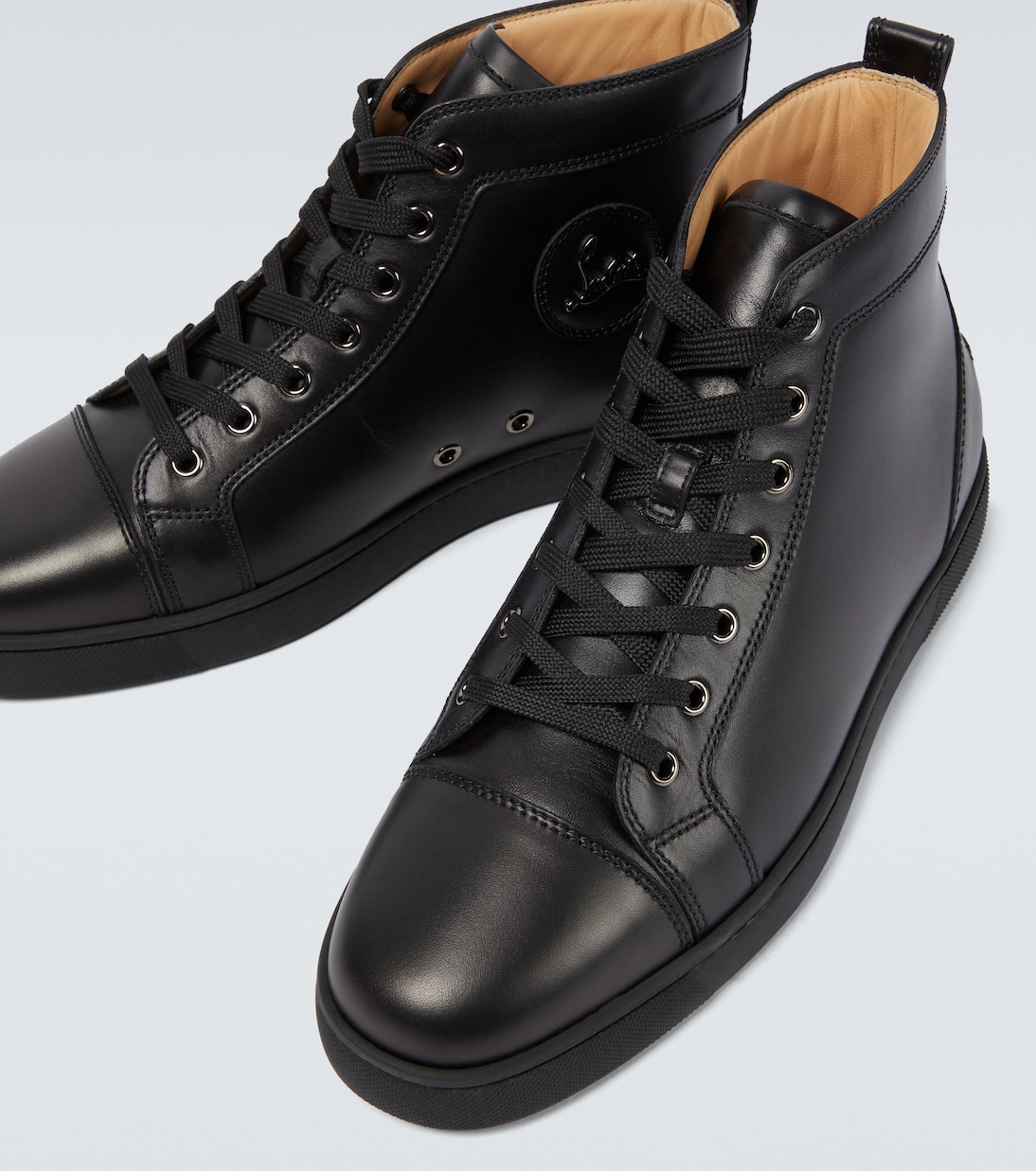 High Top Sneakers Louis aus Leder in Schwarz Christian Louboutin Mytheresa