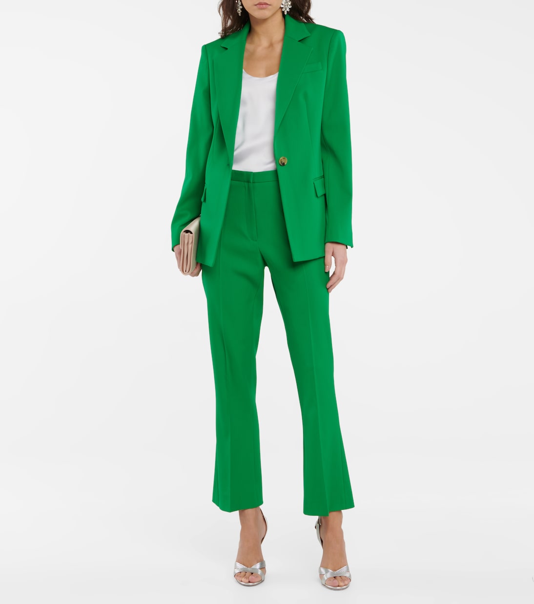Wool twill flare pants | Oscar de la Renta
