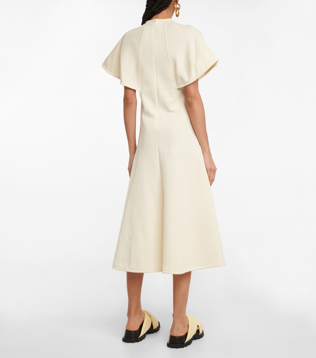 Cotton-blend crêpe midi dress | Jil Sander
