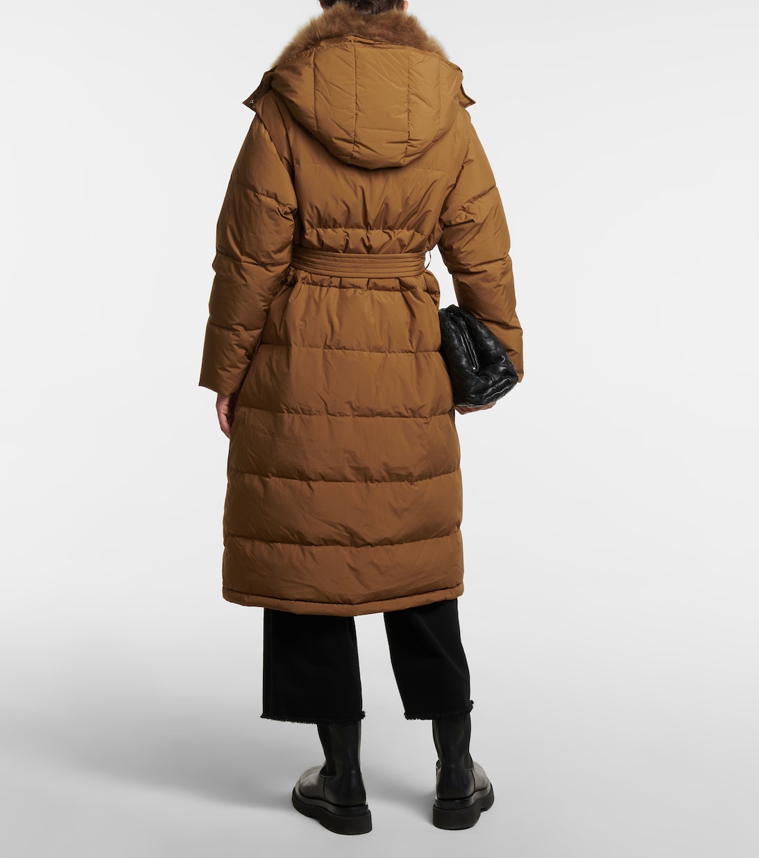 Shearling-trimmed down coat | Yves Salomon