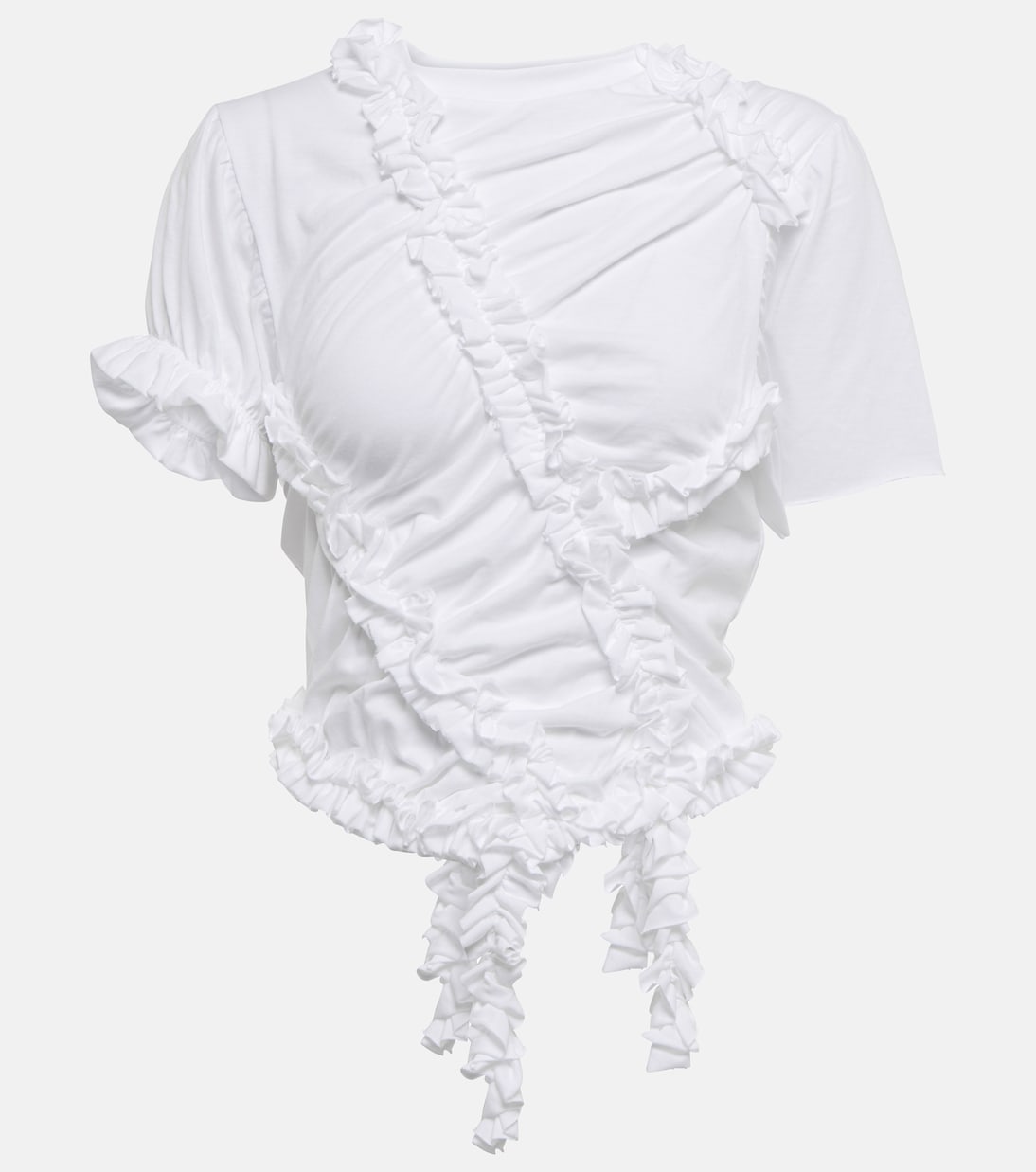 Ruffle-trimmed cotton top | MM6 Maison Margiela