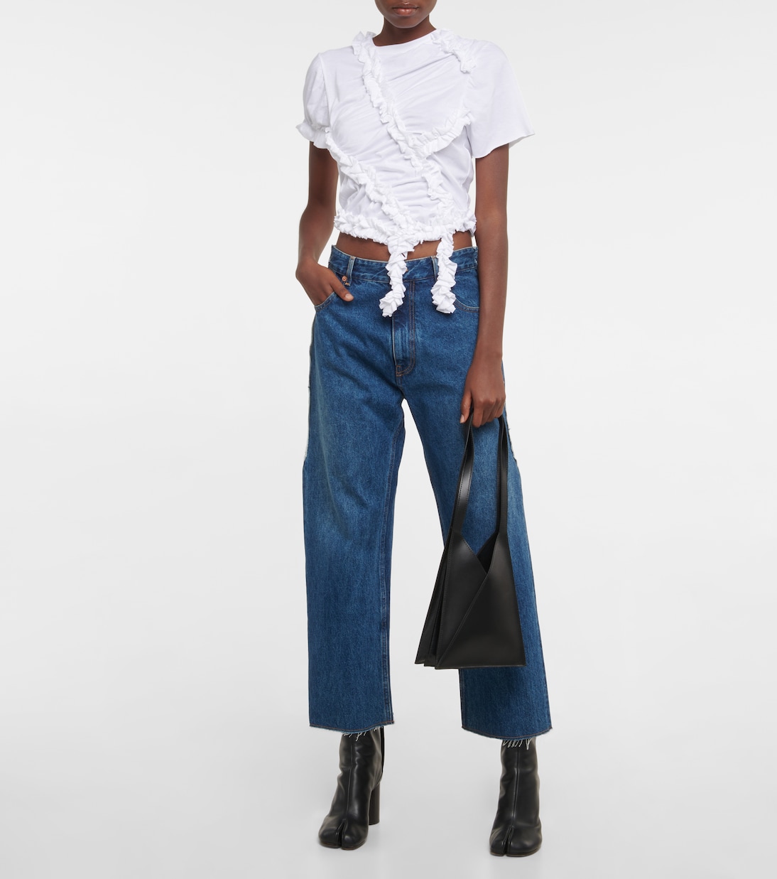 Ruffle-trimmed cotton top | MM6 Maison Margiela