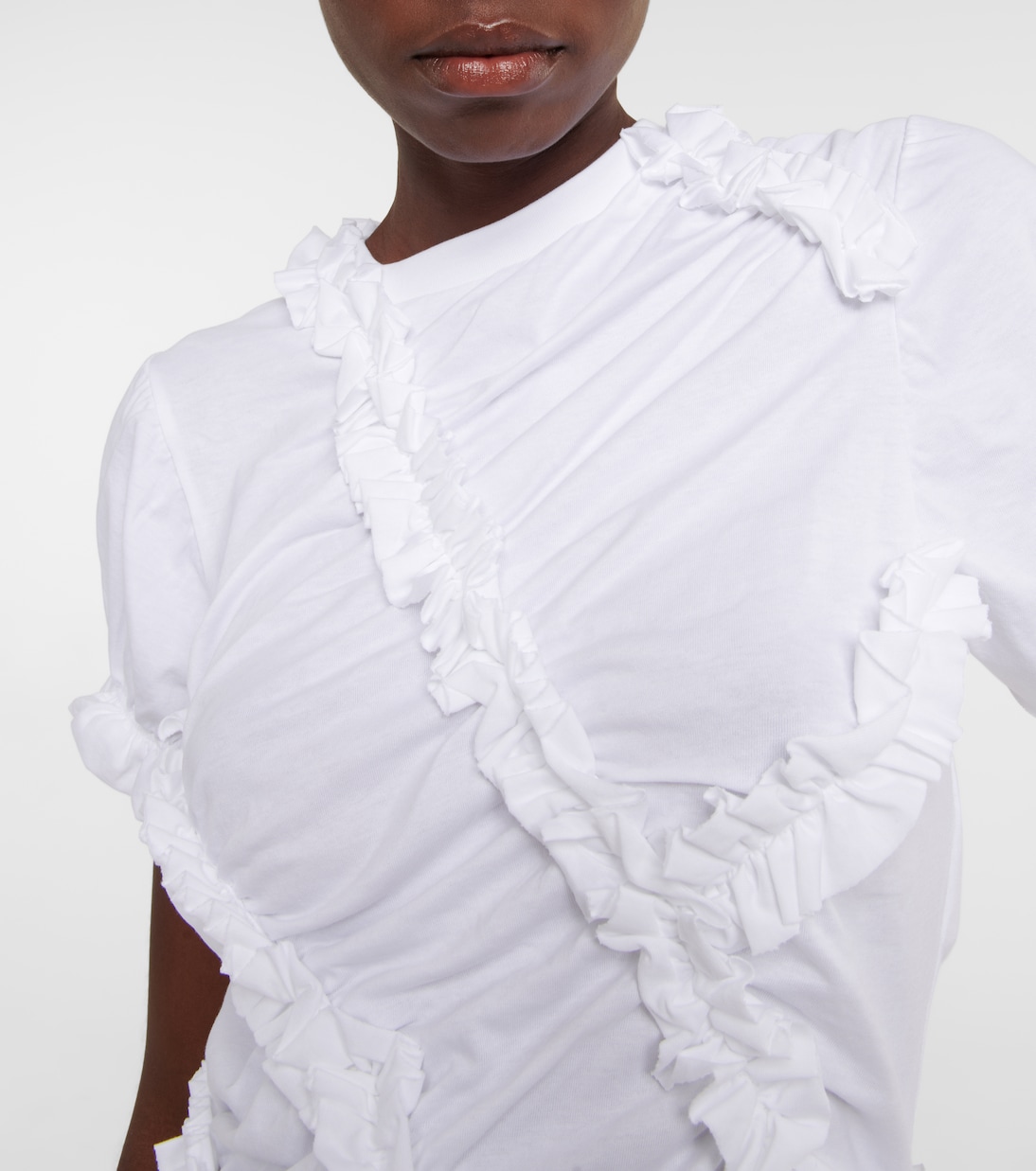Ruffle-trimmed cotton top | MM6 Maison Margiela