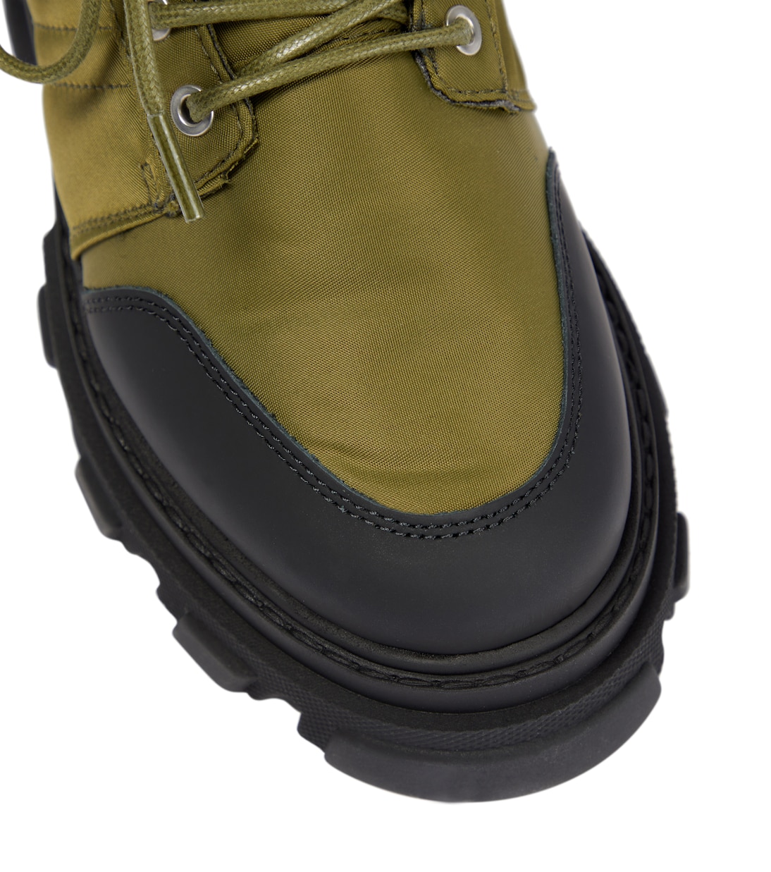 Leather-trimmed ankle boots | Ganni