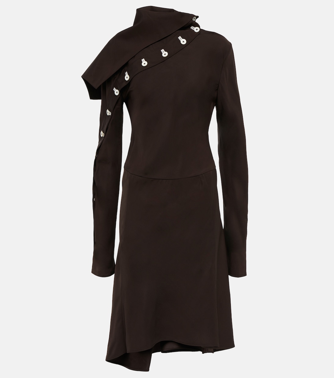 Mockneck padded taffeta mididress | Jil Sander