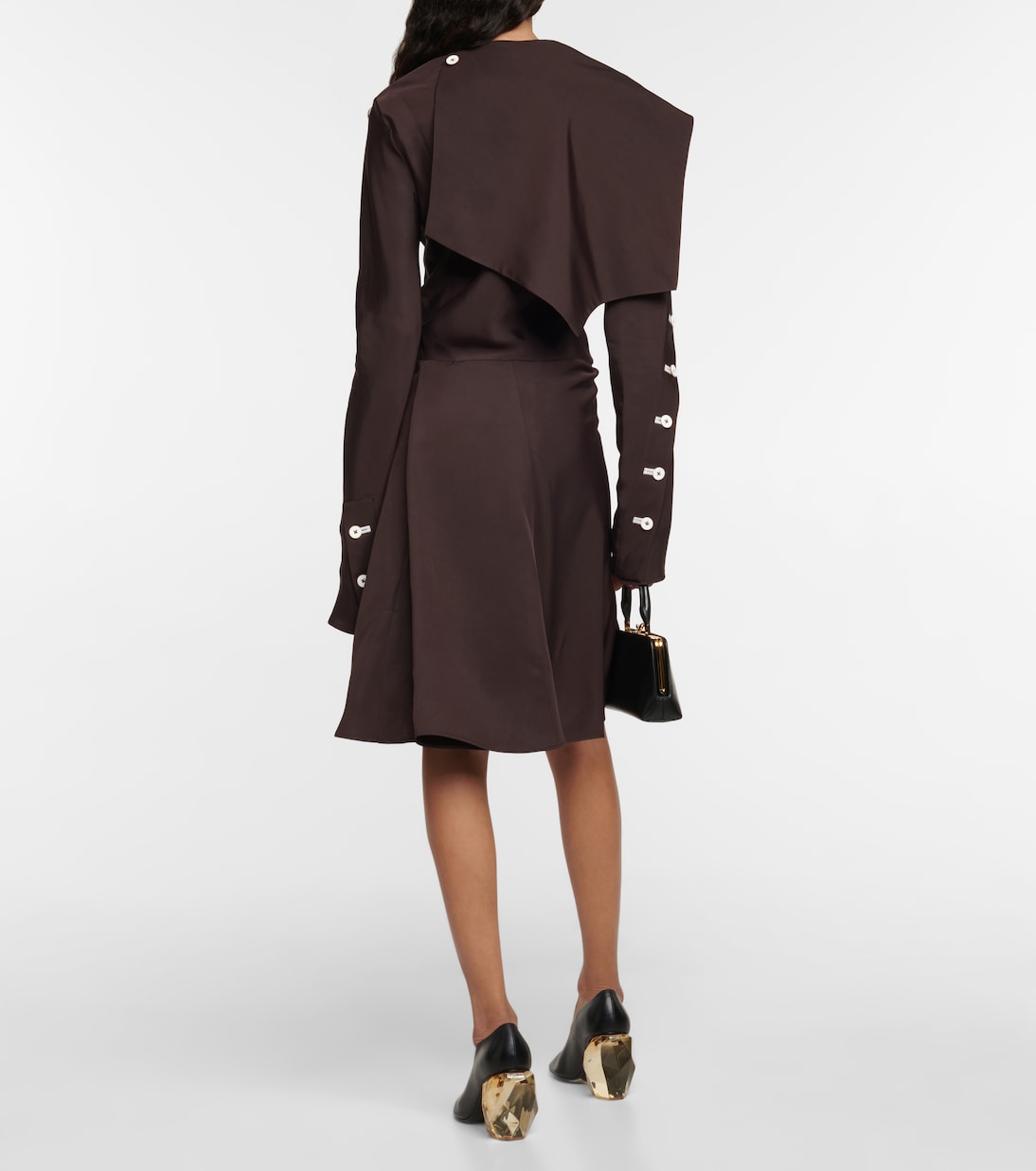 Mockneck padded taffeta mididress | Jil Sander