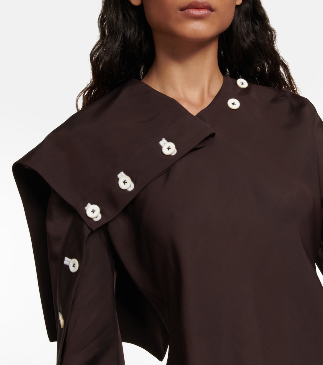Mockneck padded taffeta mididress | Jil Sander
