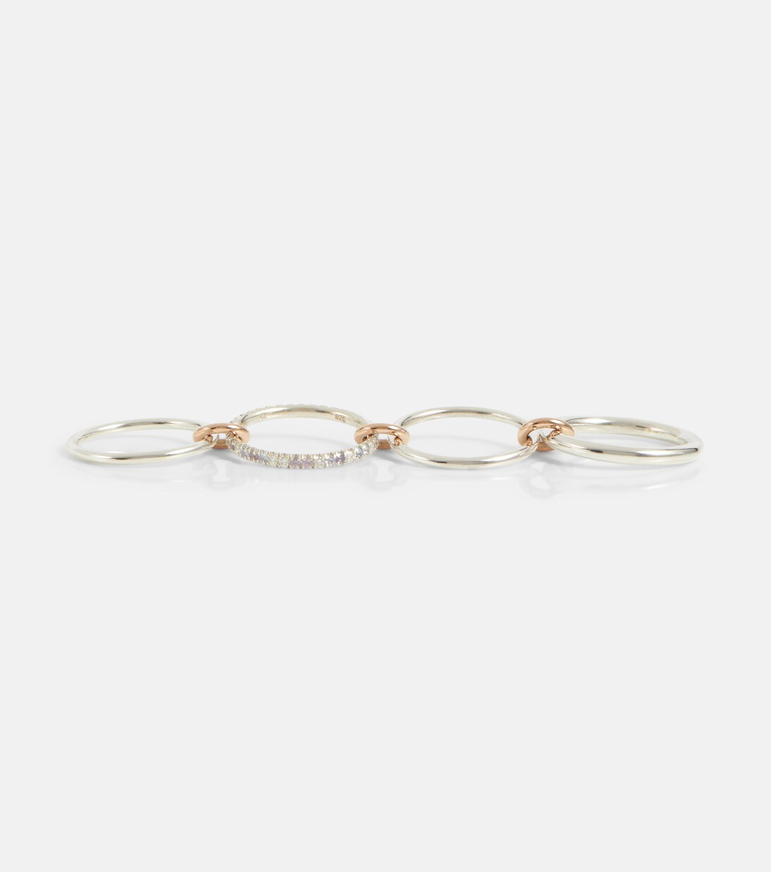 Anelli intrecciati in argento sterling SPINELLI KILCOLLIN con zaffiri, tanzanite e diamanti bianchi per uno stile giovane e raffinato