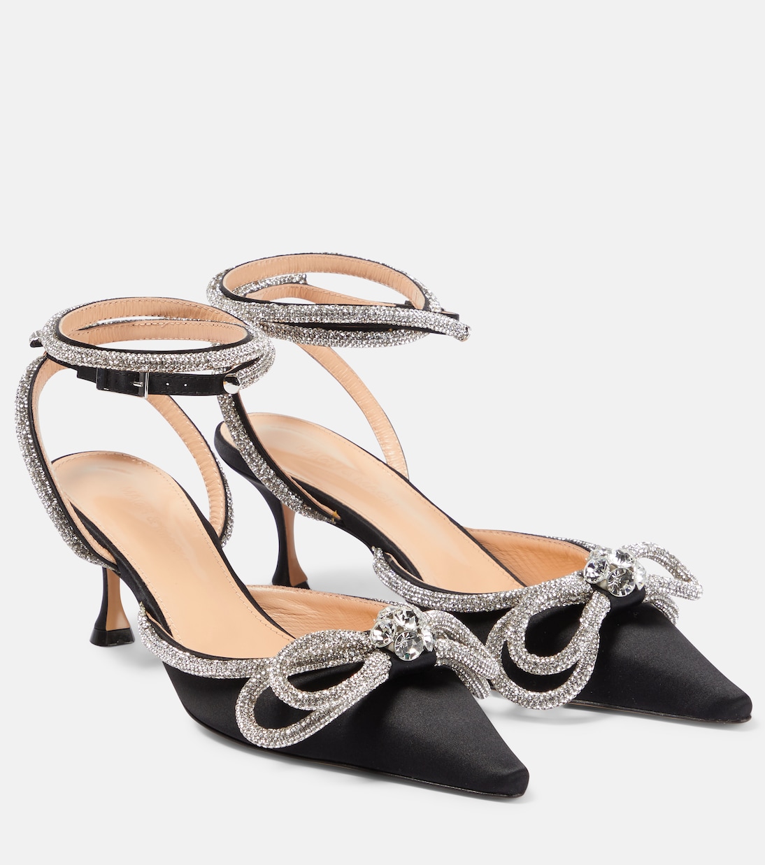 Escarpins Double Bow 65 en satin à ornements | Mach & Mach