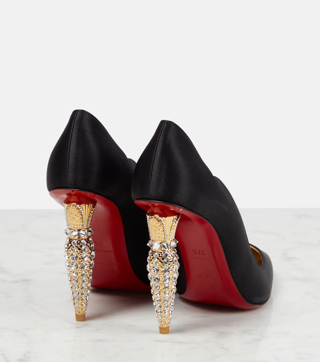 Pumps Lipstrass in crêpe con cristalli | Christian Louboutin