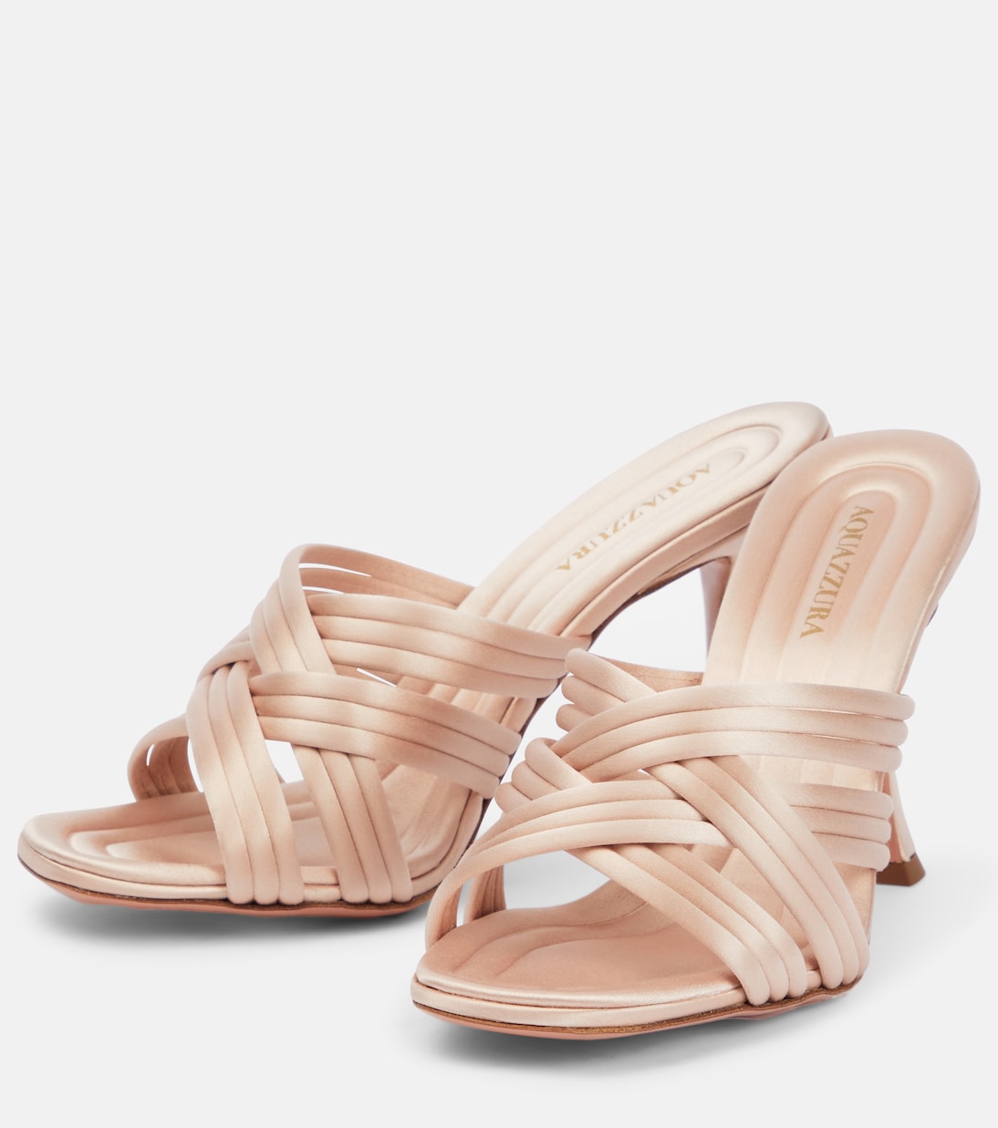 Pantoletten Oahu 95 aus Satin | Aquazzura