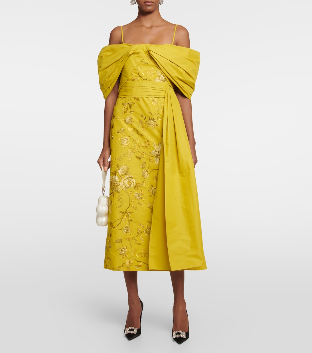 Robe longue Evora brodée en coton | Erdem