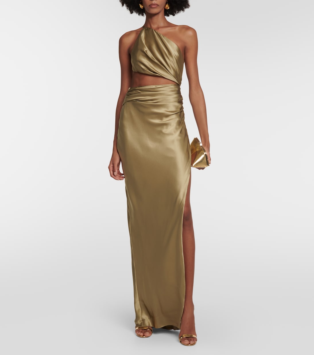 Abito lungo in seta con cut-out. | The Sei