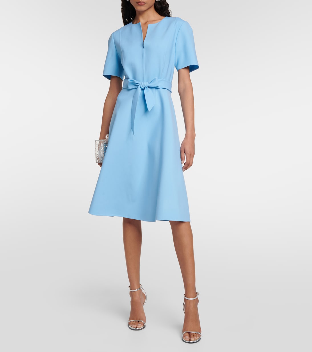 Belted wool-blend midi dress | Oscar de la Renta