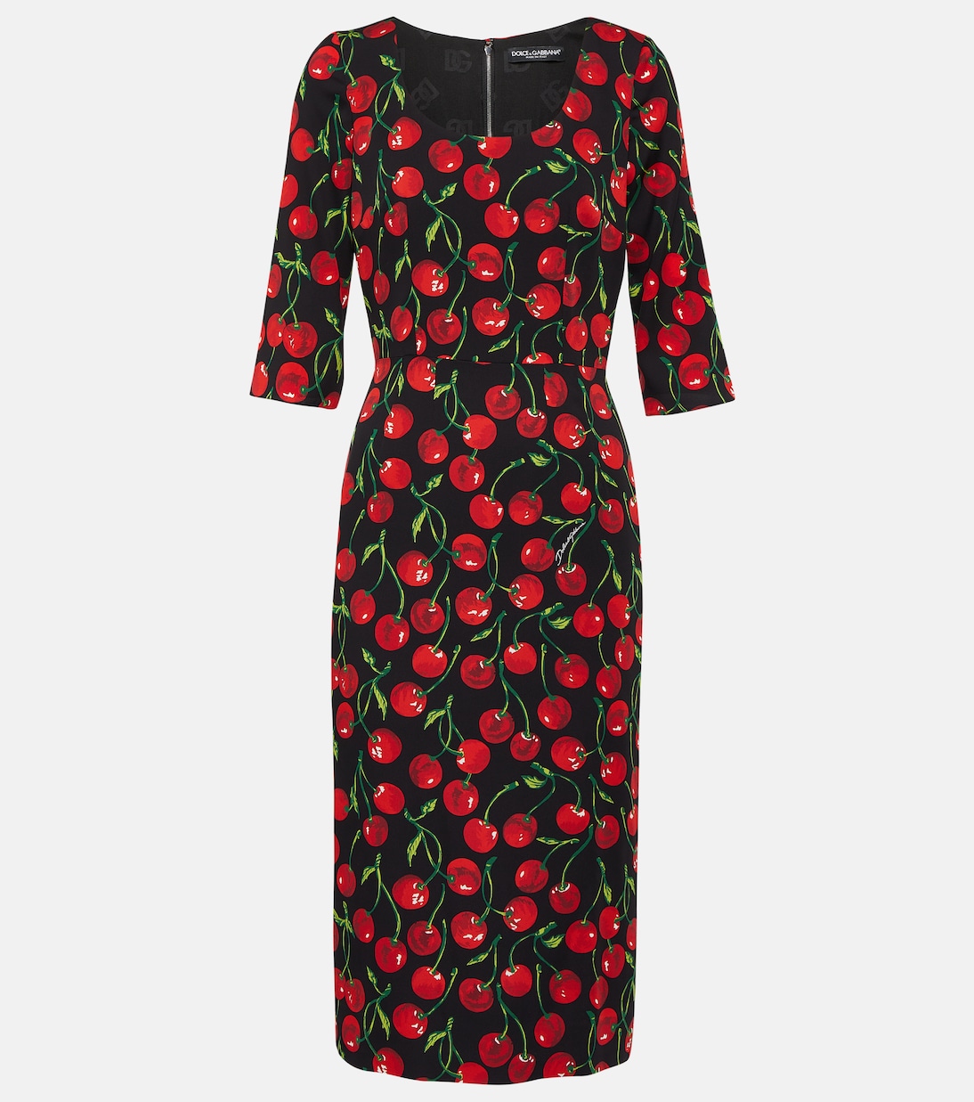 Midikleid Cherry aus einem Seidengemisch | Dolce&Gabbana